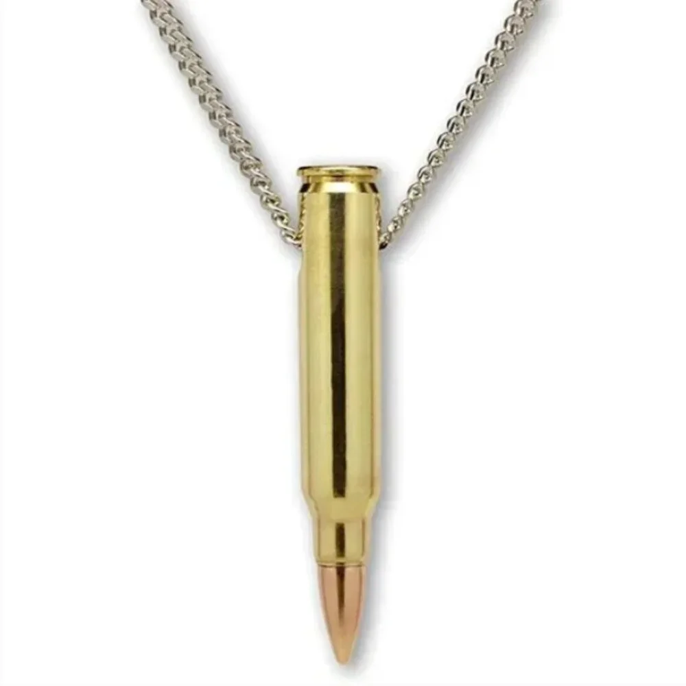 REMINGTON 223 bullet necklace hand polished brass & copper finish 20